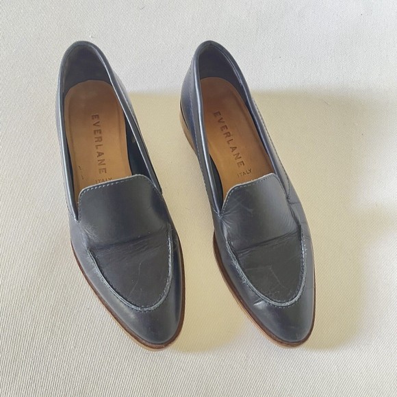 EVERLANE Black Leather Loafer Shoes MADE IN ITALY - Picture 2 of 8